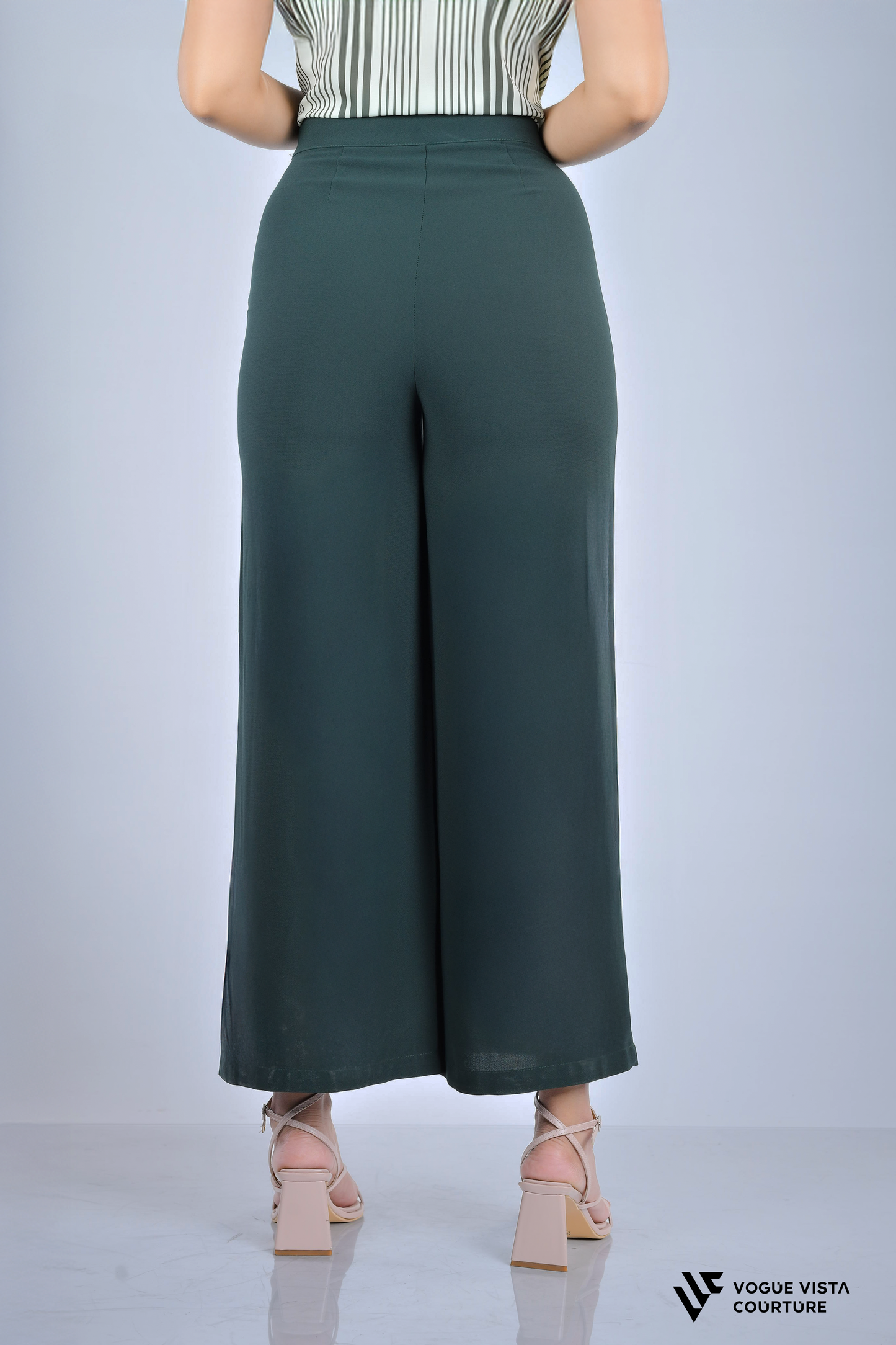 Wide-Leg Office Pants (Green)