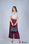 Short Sleeve Cropped Shirt (White Print)