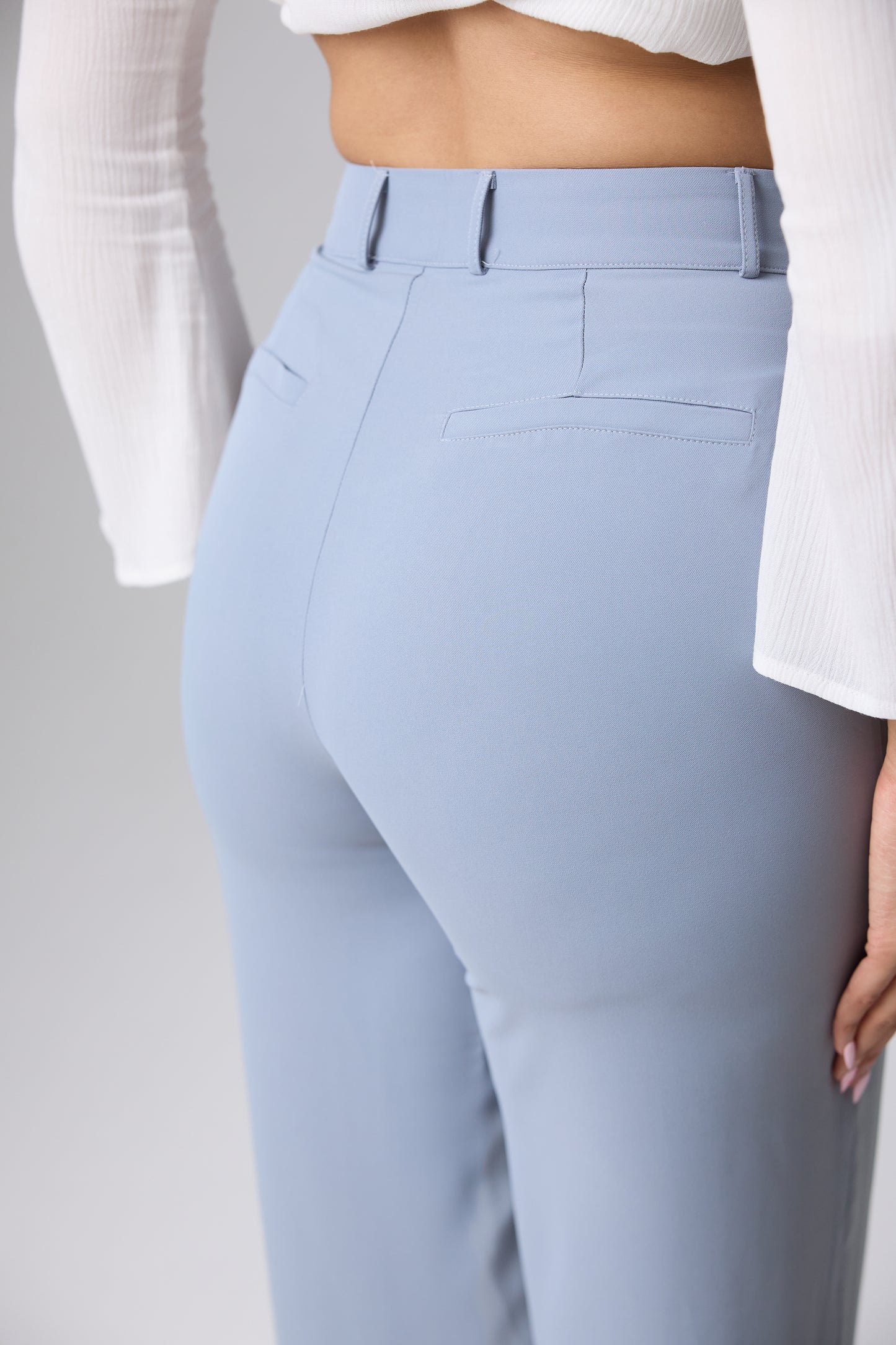 Tailored Wide Leg Pant (Powder Blue)