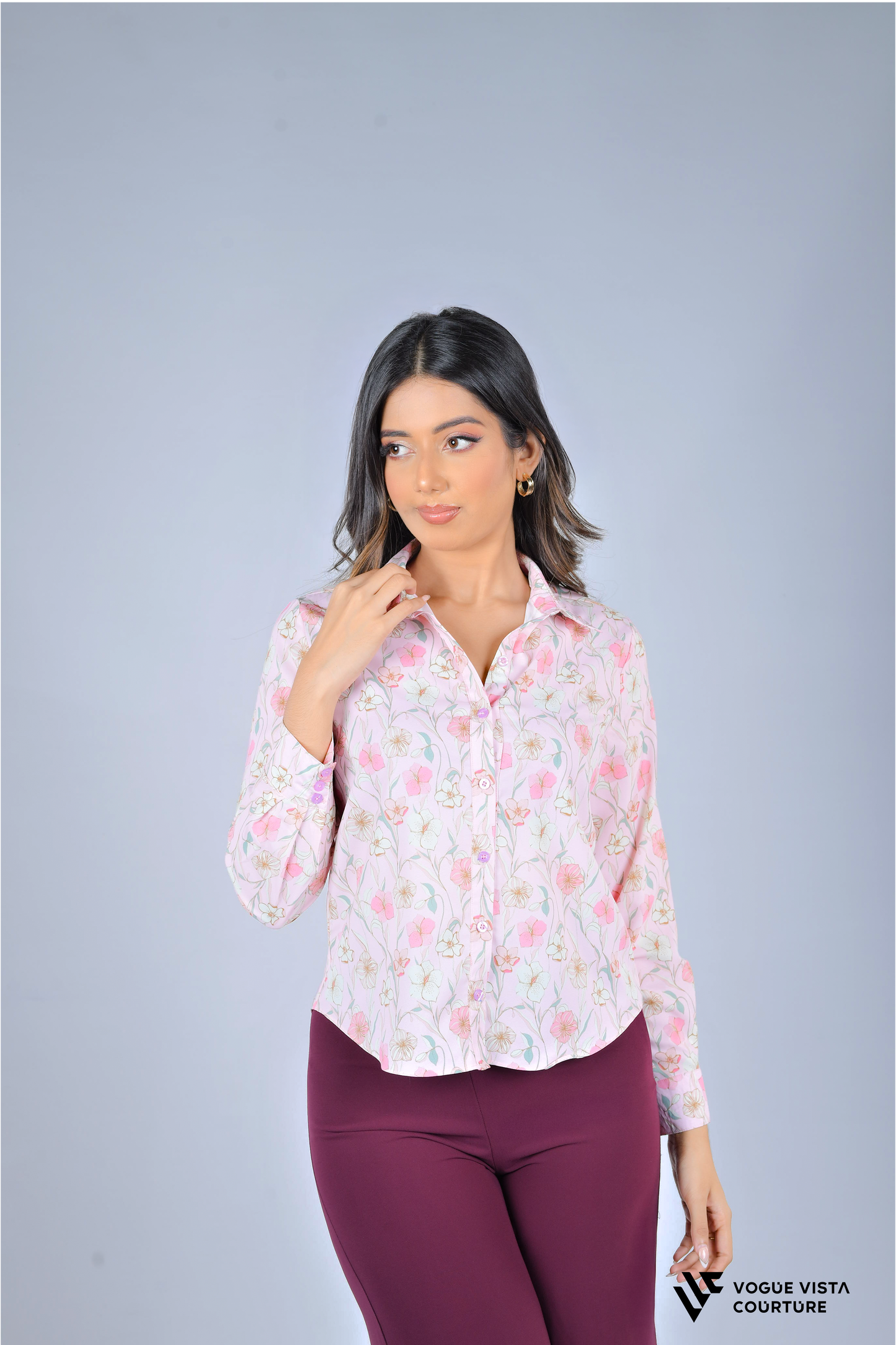 Floral Print Shirt (Pink Floral)