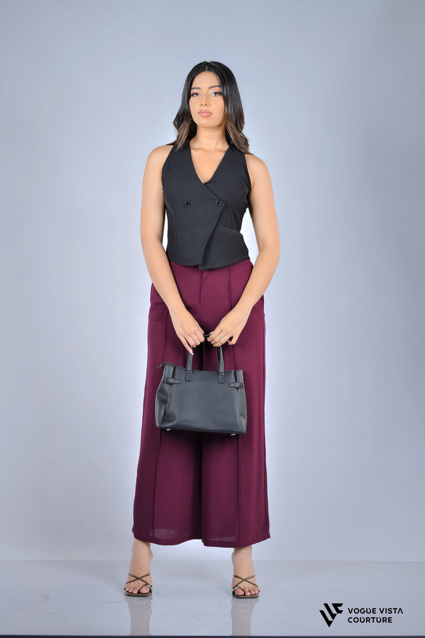 Tops and Pants (Black and Wine Red)
