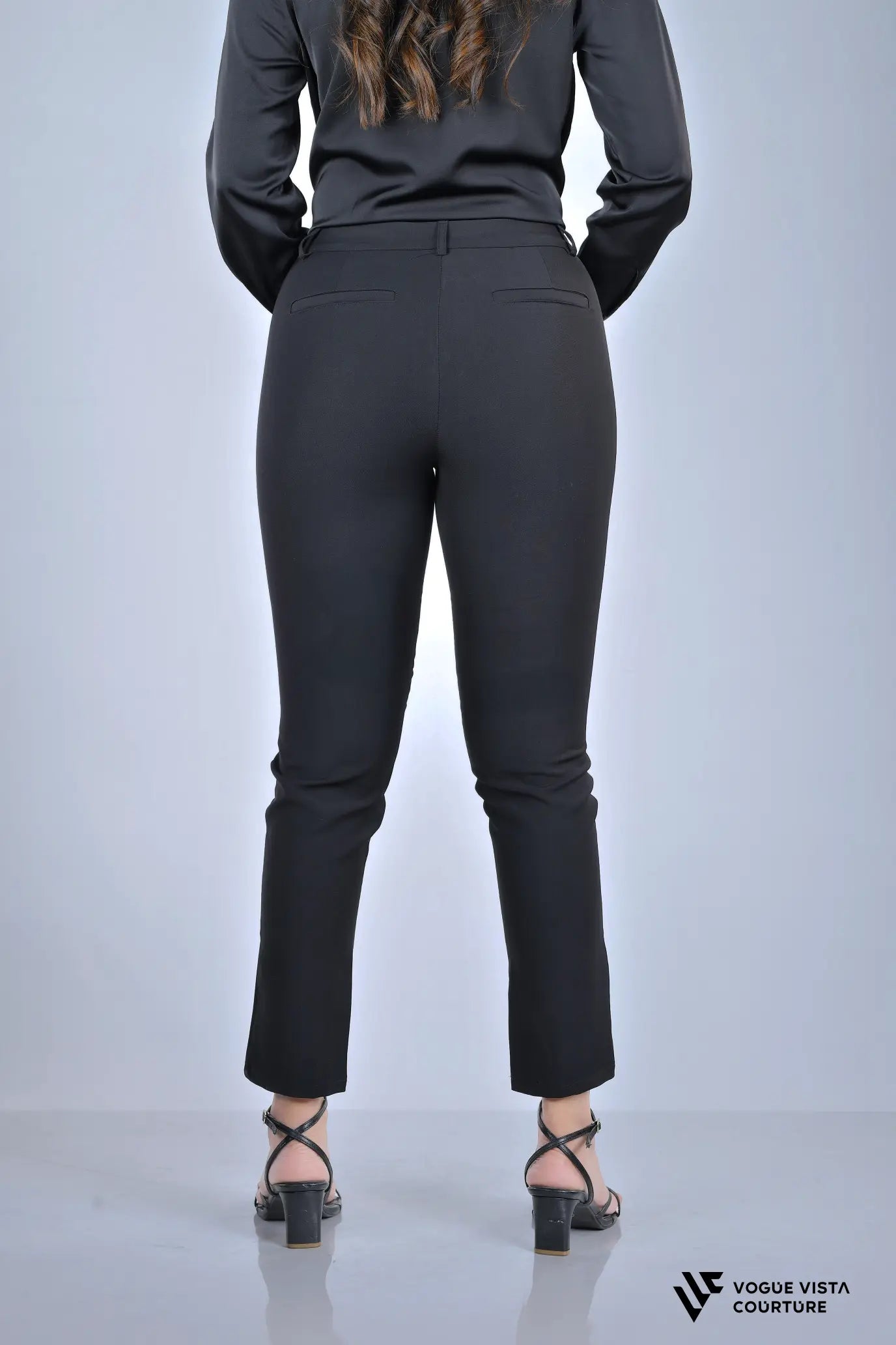 High-Waist Slim Fit Trousers