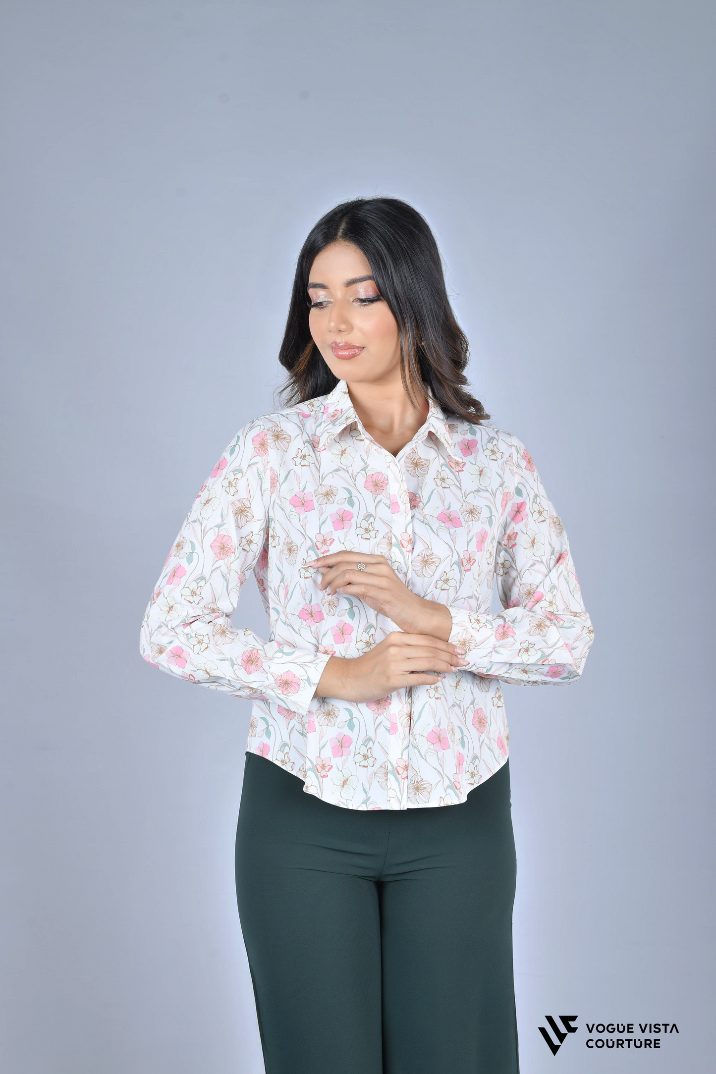 Floral Print Shirt (White Floral)