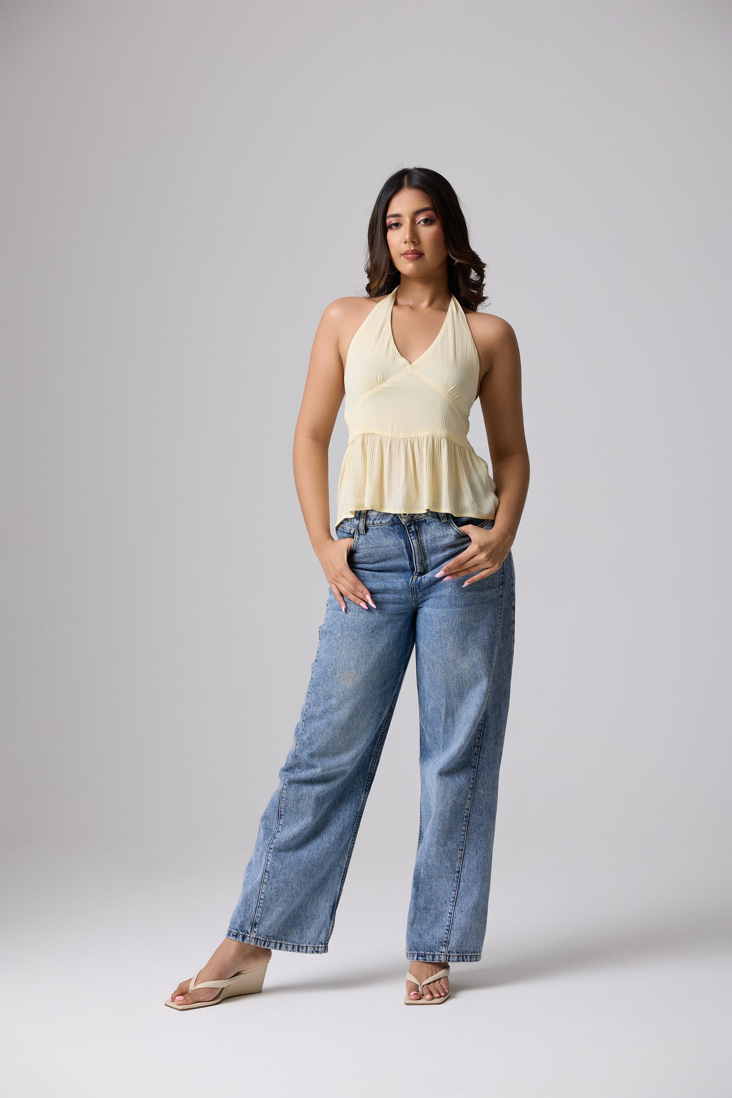 Flow Halter Peplum Top