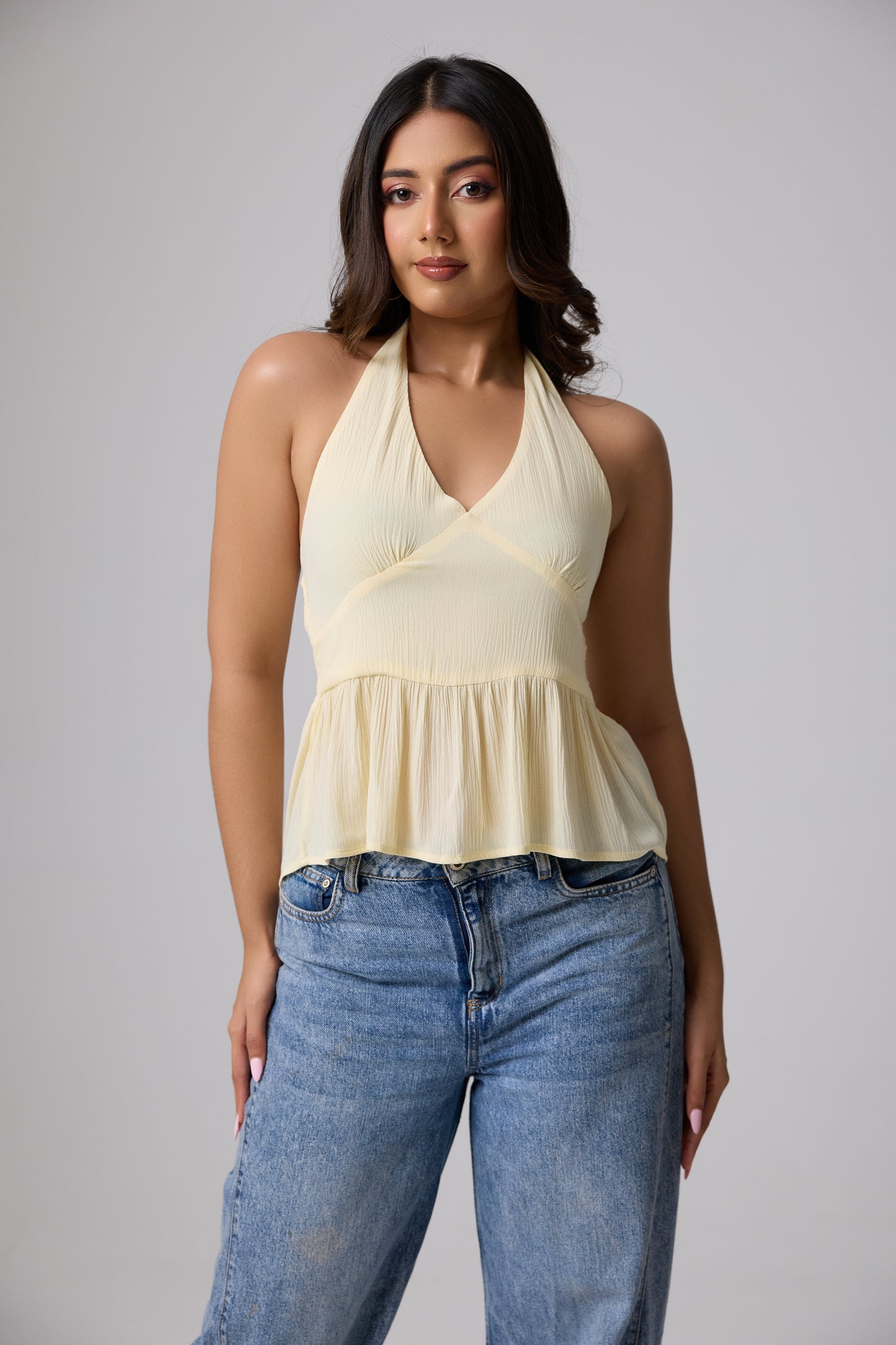 Flow Halter Peplum Top