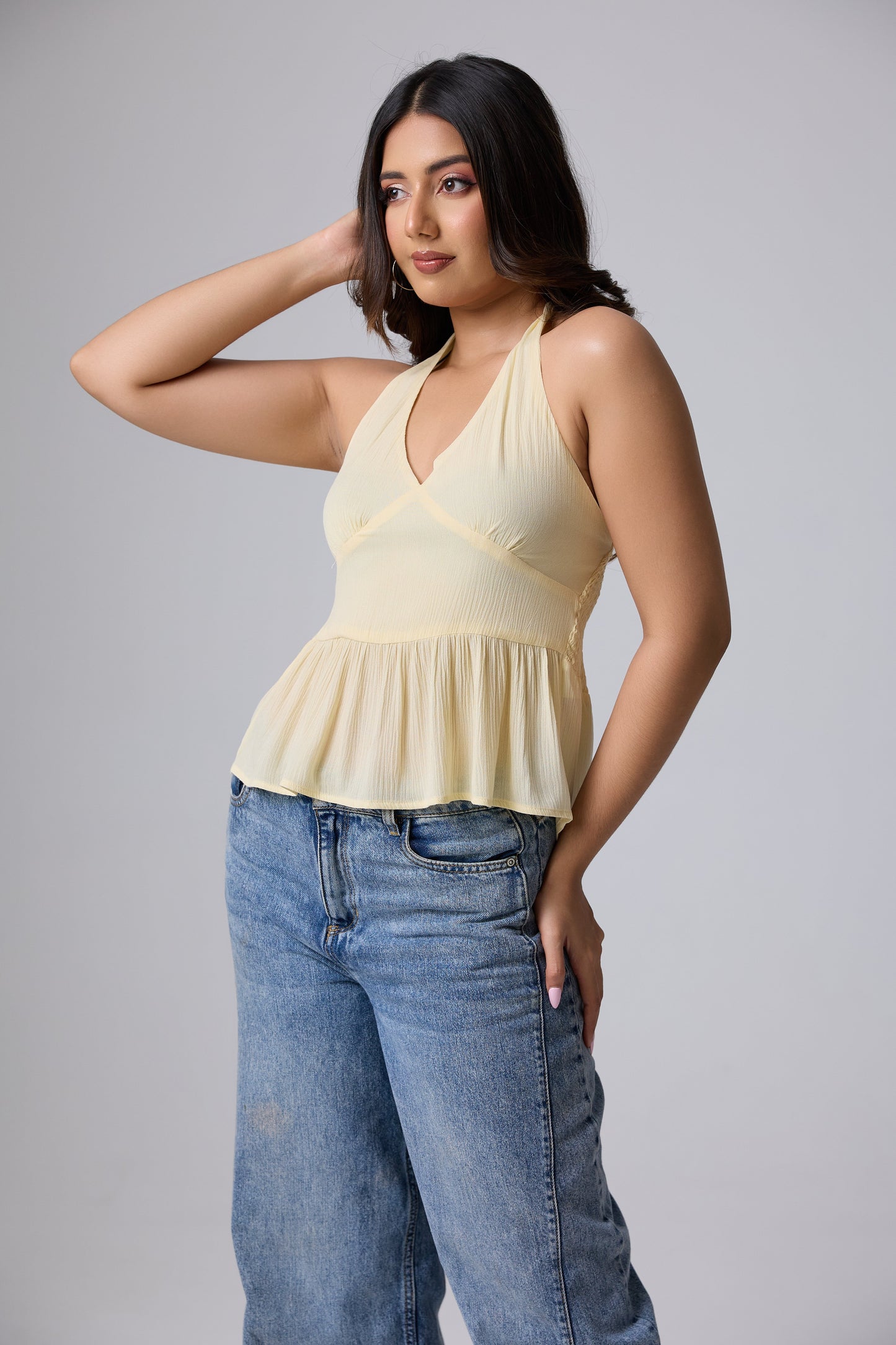 Flow Halter Peplum Top