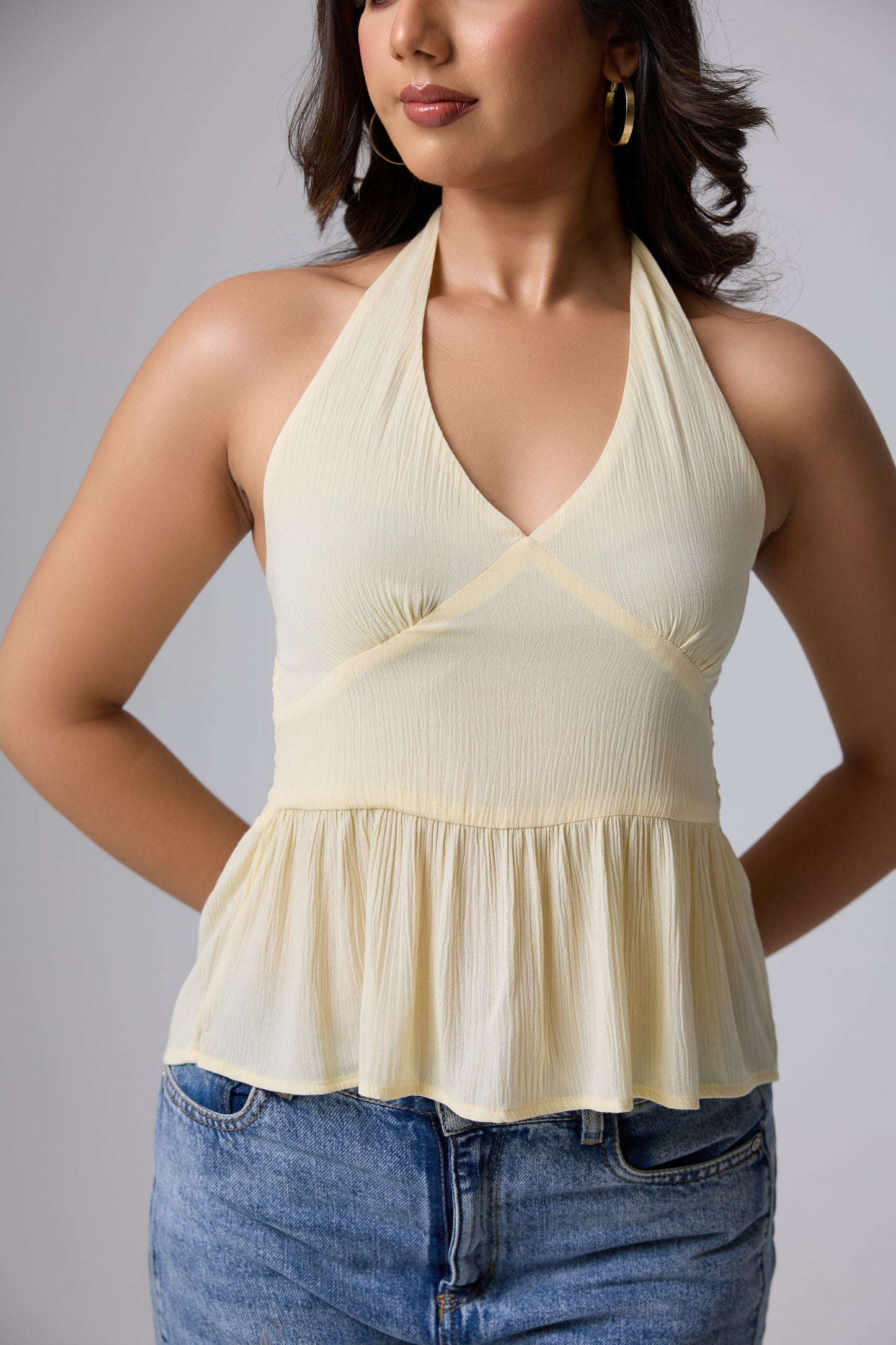 Flow Halter Peplum Top