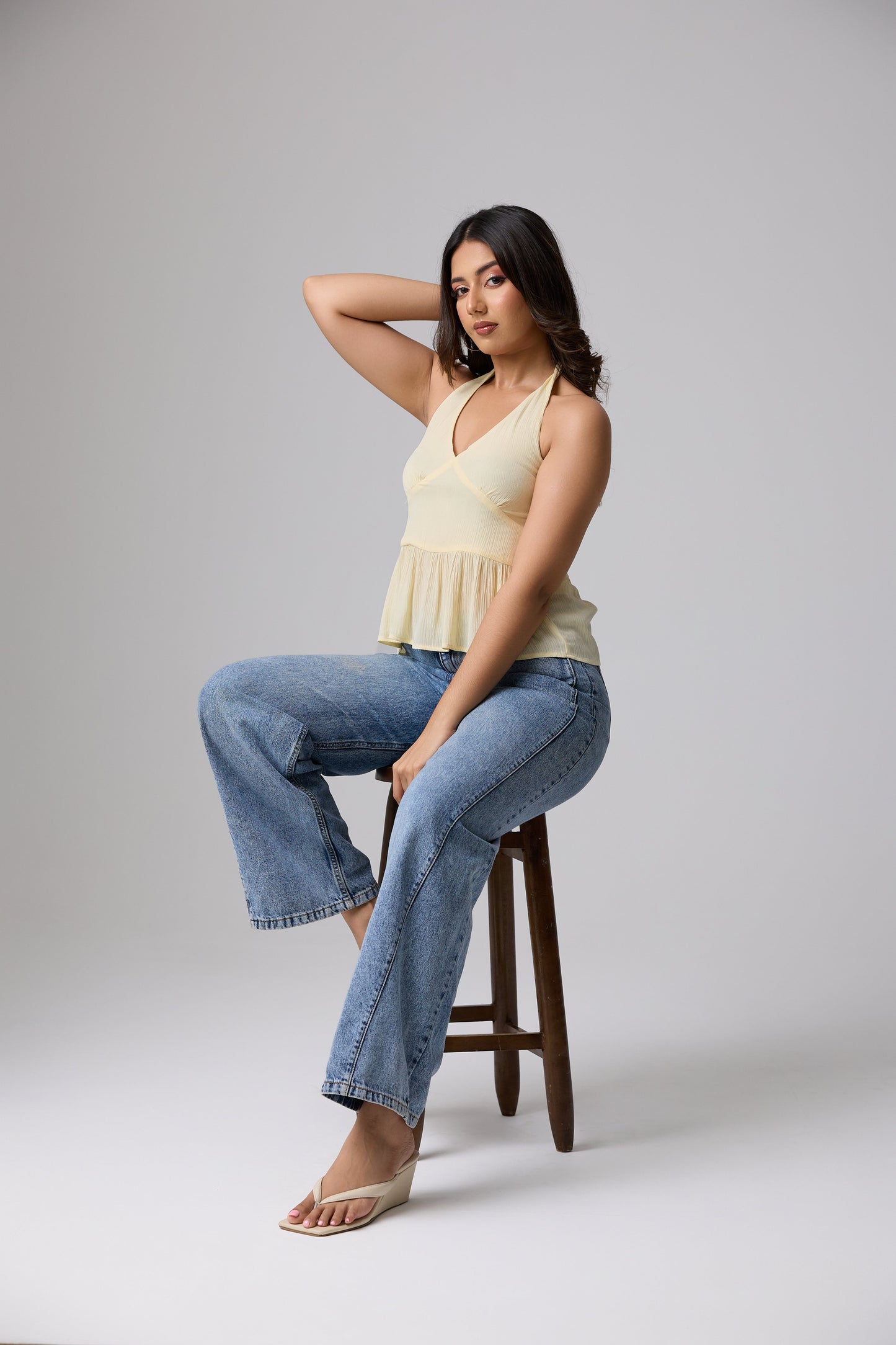 Flow Halter Peplum Top