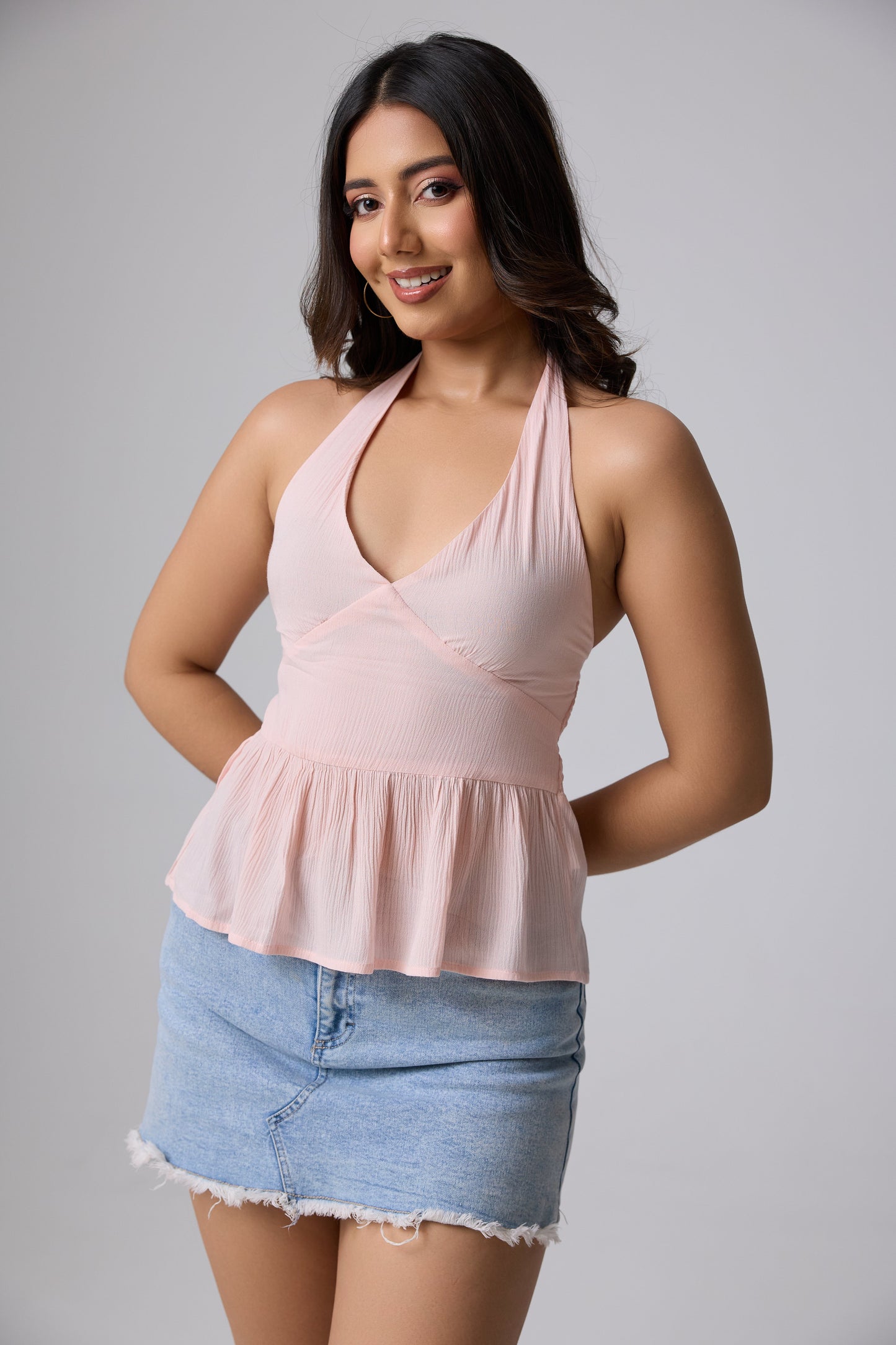Flow Halter Peplum Top