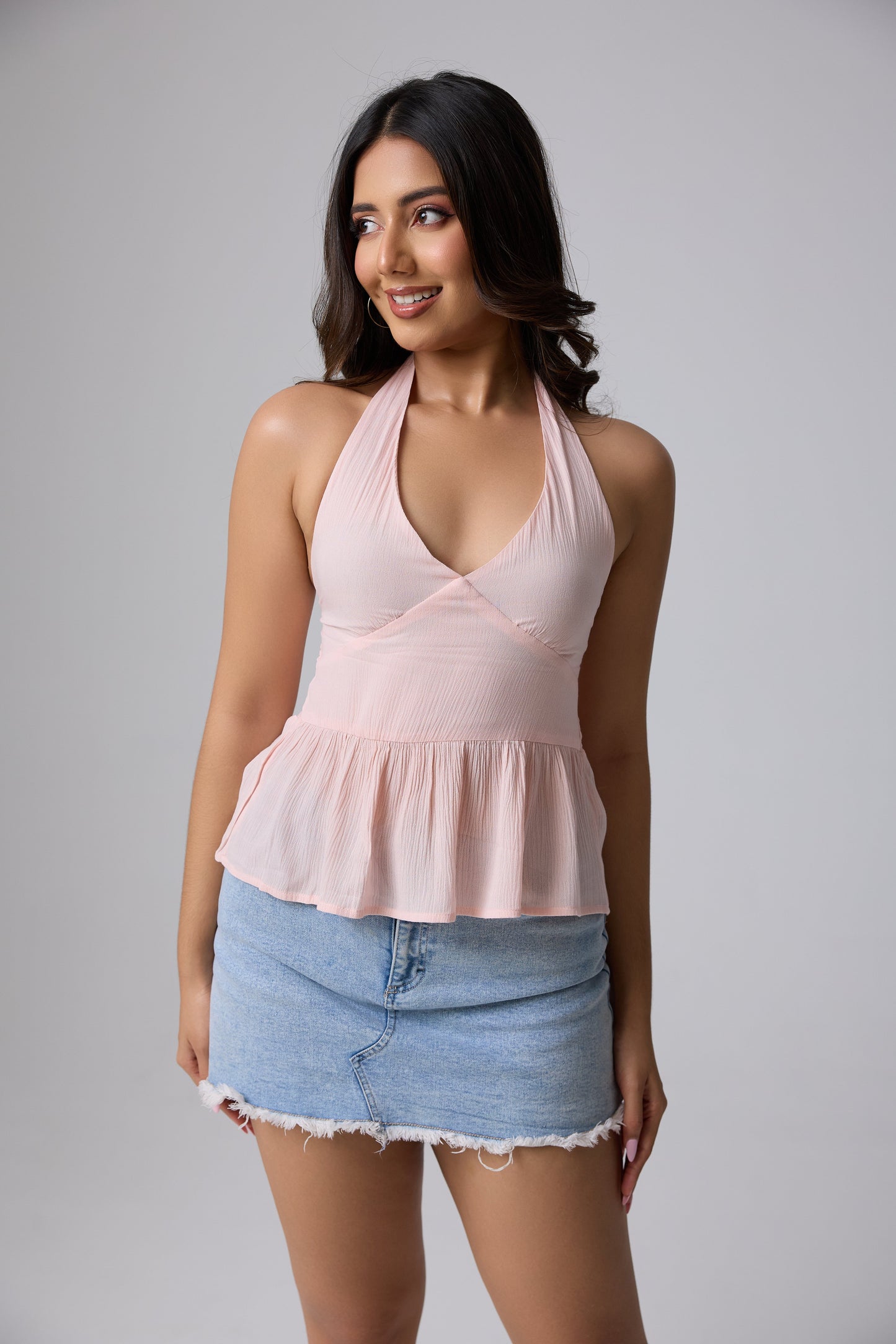 Flow Halter Peplum Top
