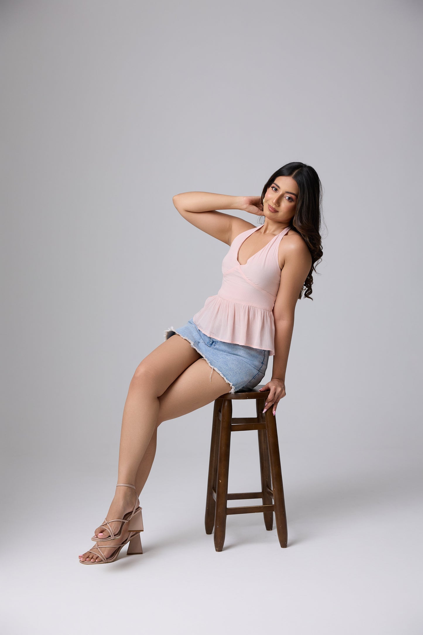 Flow Halter Peplum Top
