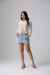 Luna Button Front Top (White)