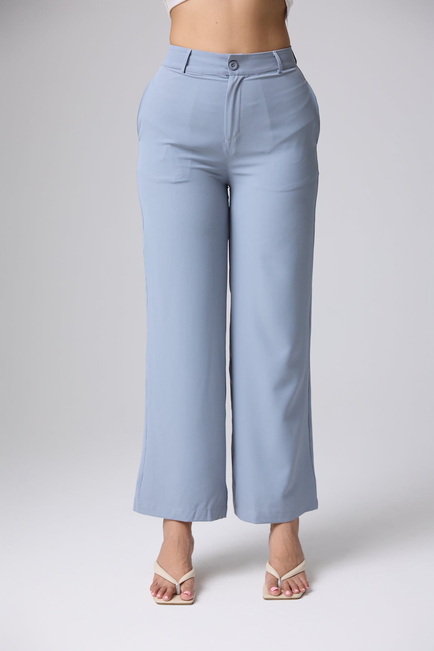 Tailored Wide Leg Pant (Powder Blue)
