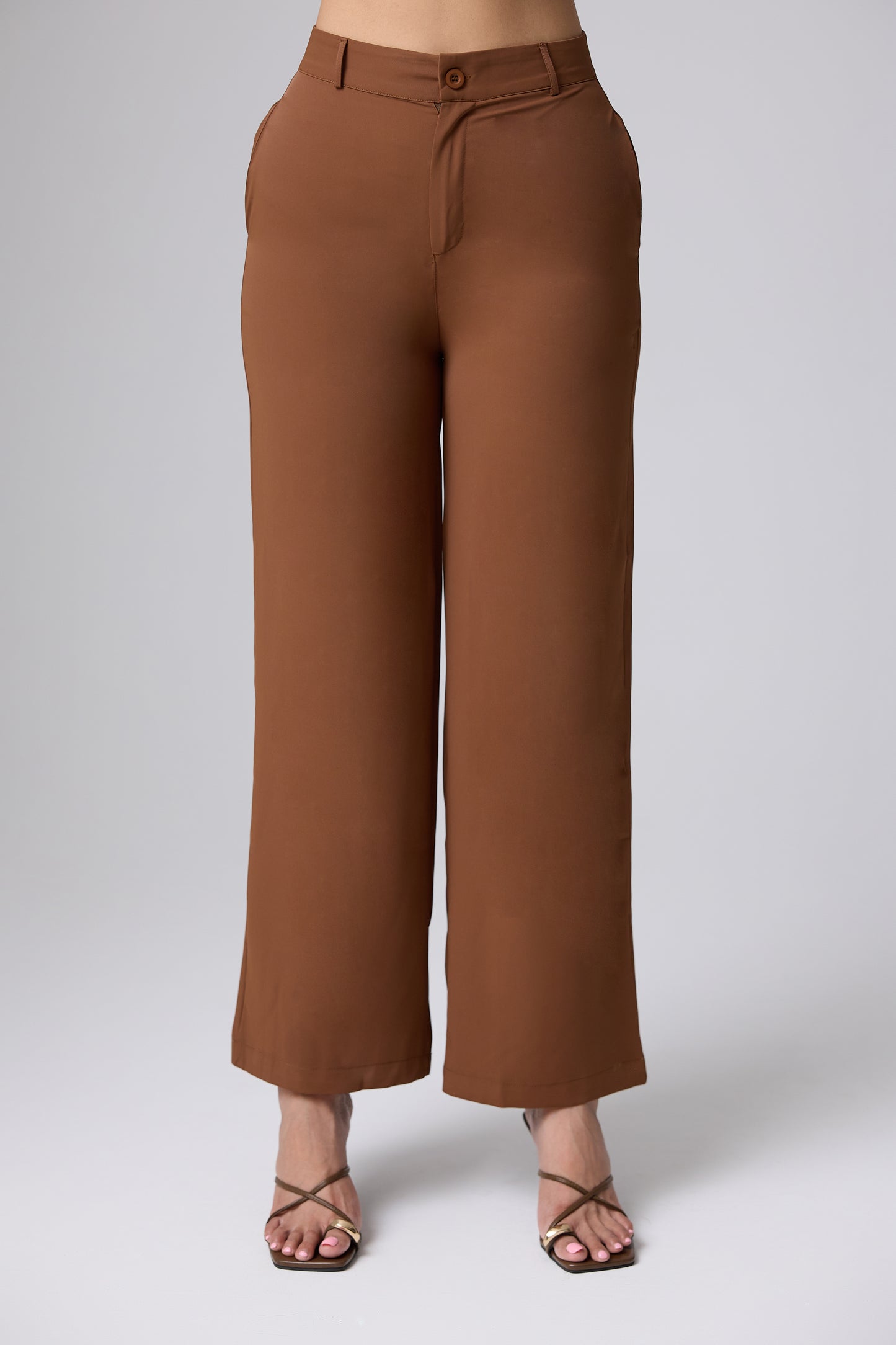 Tailored Wide Leg Pant (Chocolate Brown)