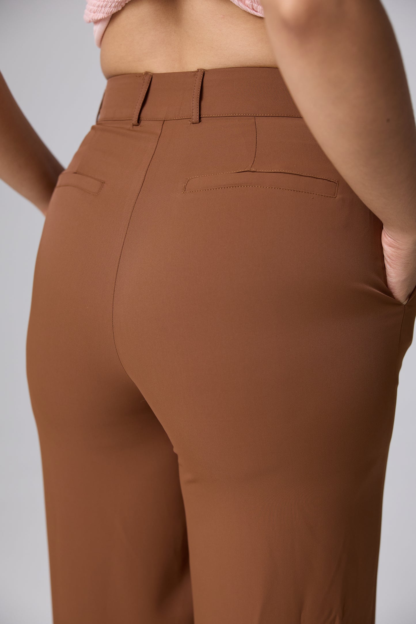 Tailored Wide Leg Pant (Chocolate Brown)