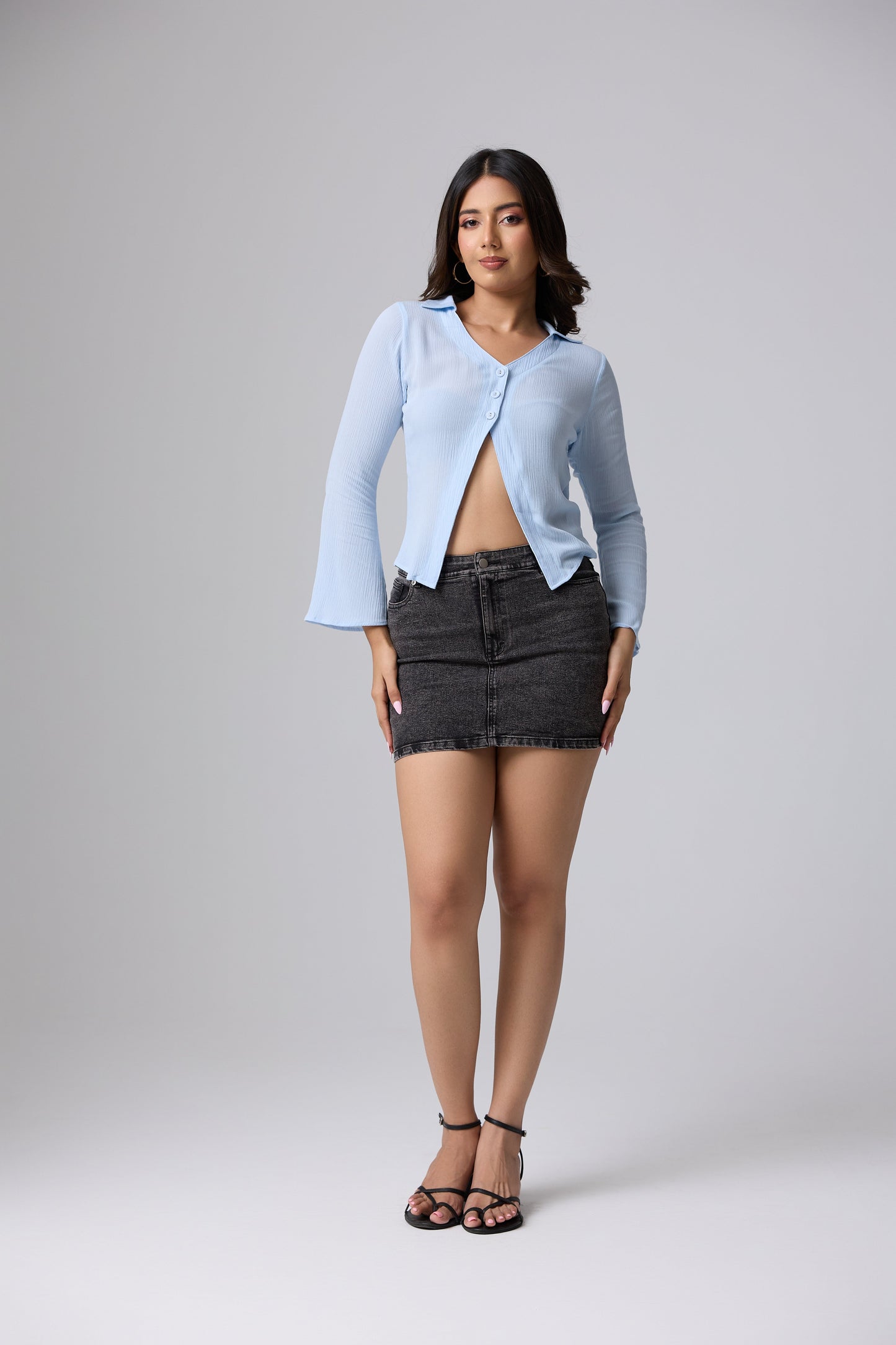 Luna Button Front Top