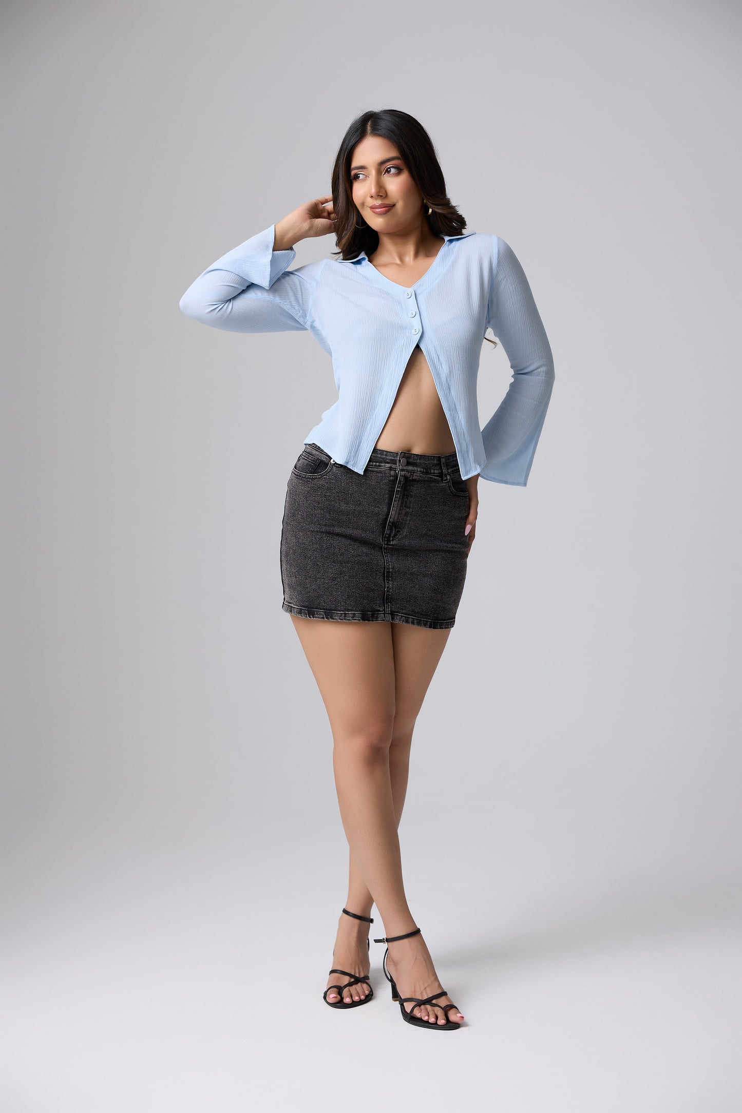 Luna Button Front Top
